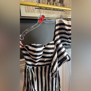 One shoulder striped dress